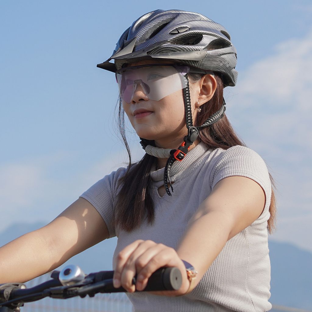 Rockbros polariserede cykelbriller med UV-beskyttelse og styrkeindlæg - lilla