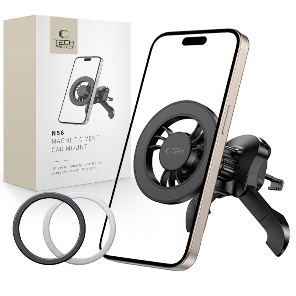 Tech-Protect N56 MagSafe-puhelinteline autoon – Musta