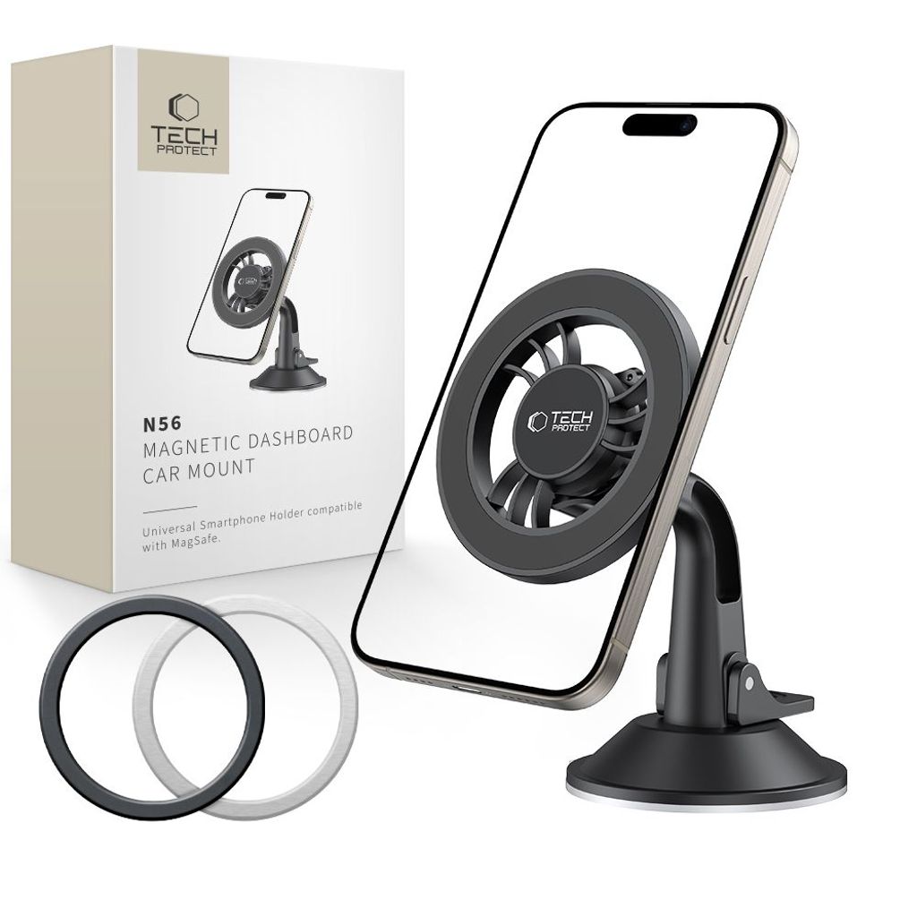 Tech-Protect N56 MagSafe puhelinteline autoon – musta