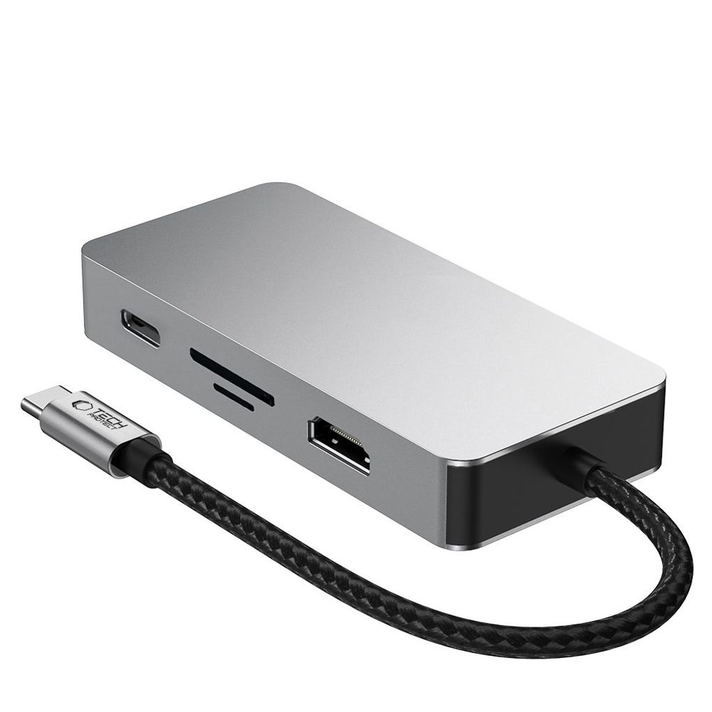 Tech-Protect HB05 HUB 9in1 USB-C HUB adapter - grå