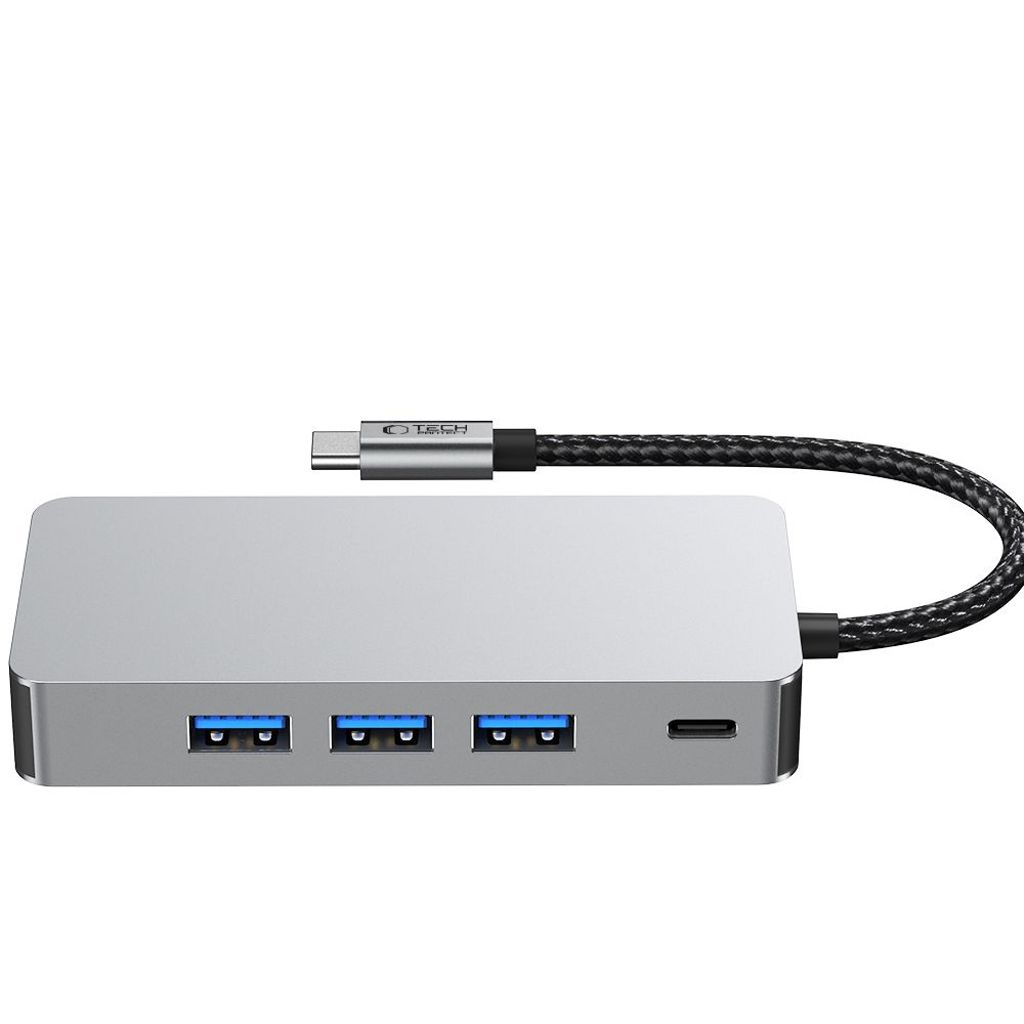 Tech-Protect HB05 HUB 9in1 USB-C HUB adapter - grå