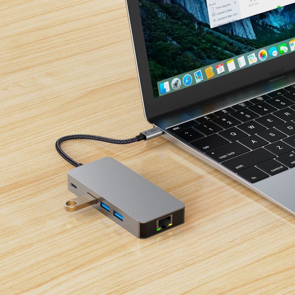 Tech-Protect HB05 HUB 9in1 USB-C HUB adapter - grå