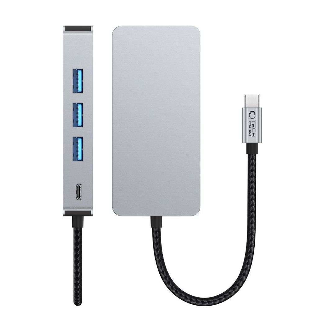 Tech-Protect HB05 HUB 9in1 USB-C HUB adapter - grå
