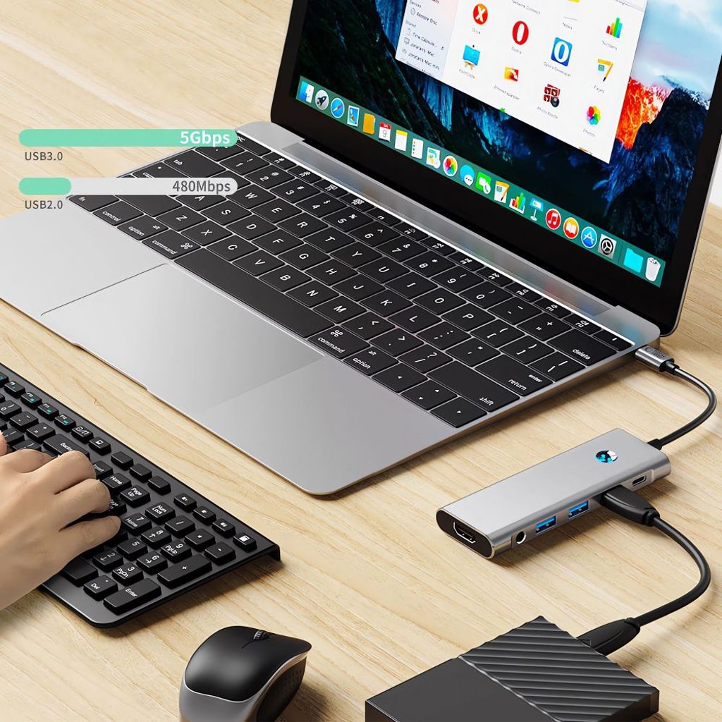 Tech-Protect HB04 HUB Adapter 9-i-1 USB-C gray