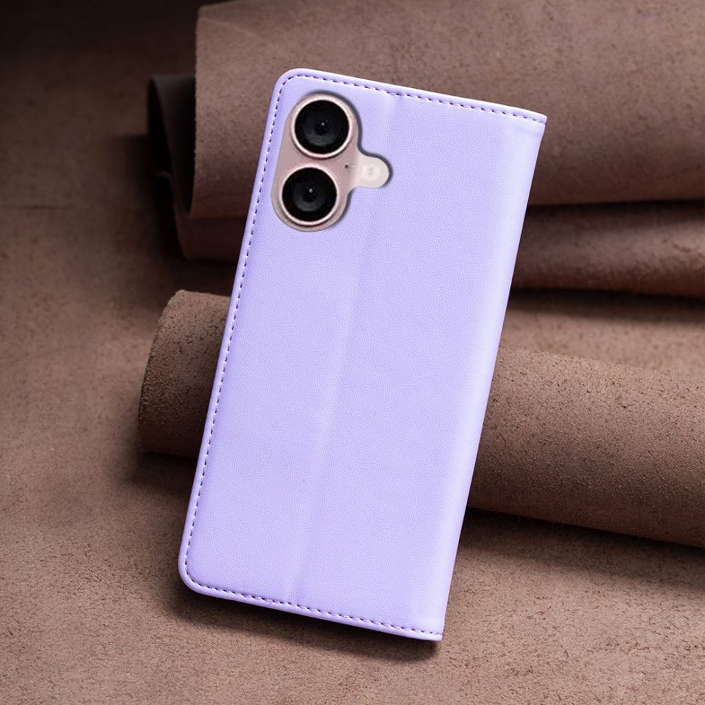BINFEN COLOR iPhone 16 Plus Wallet Cover Magnetic Closure – Purple