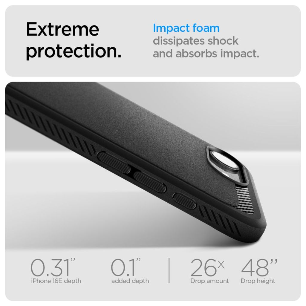 Spigen Rugged Armor MagSafe Kuori iPhone 16e - Musta