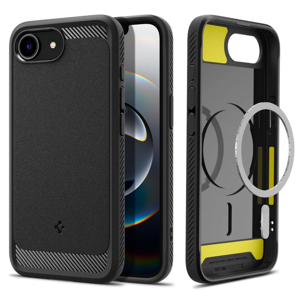 Spigen Rugged Armor MagSafe Kuori iPhone 16e - Musta