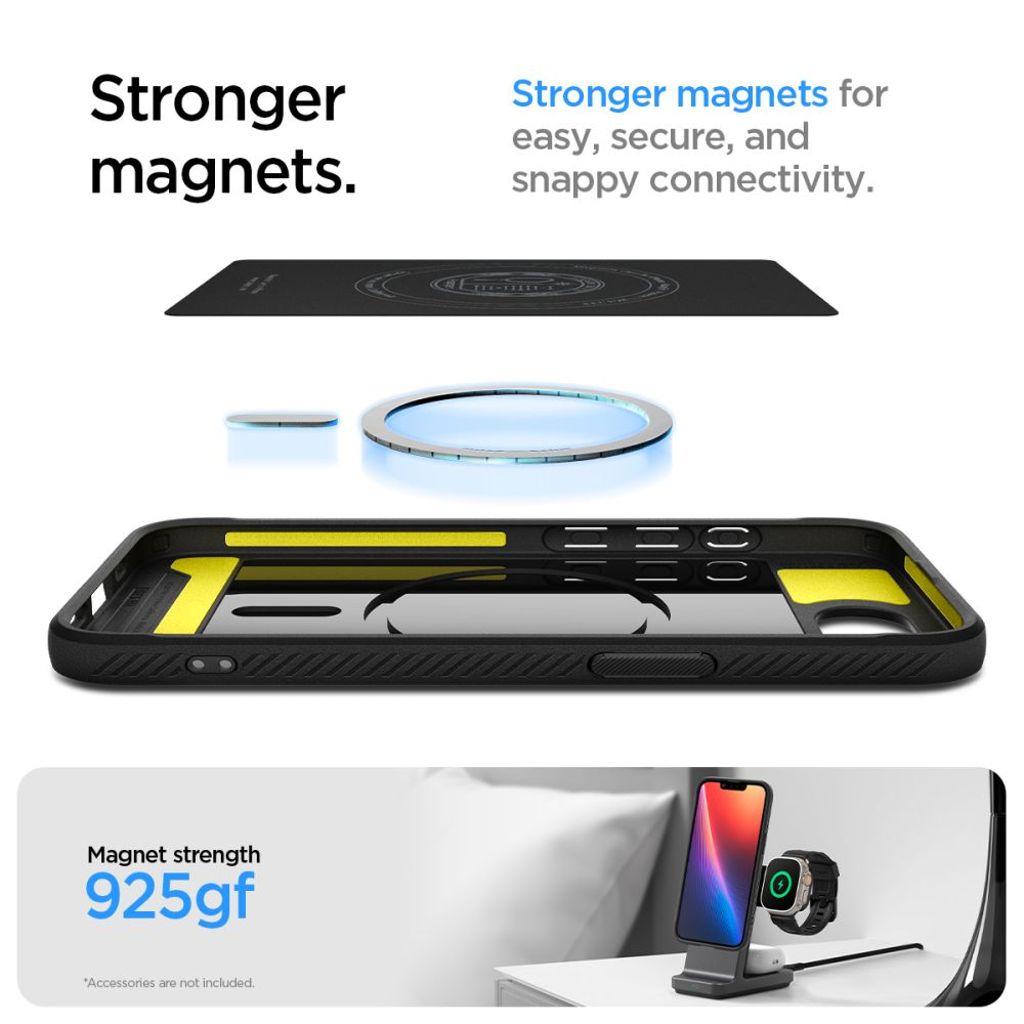 Spigen Rugged Armor MagSafe Kuori iPhone 16e - Musta