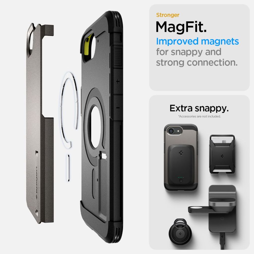 Spigen Tough Armor MagSafe Deksel til iPhone 16e - Grå
