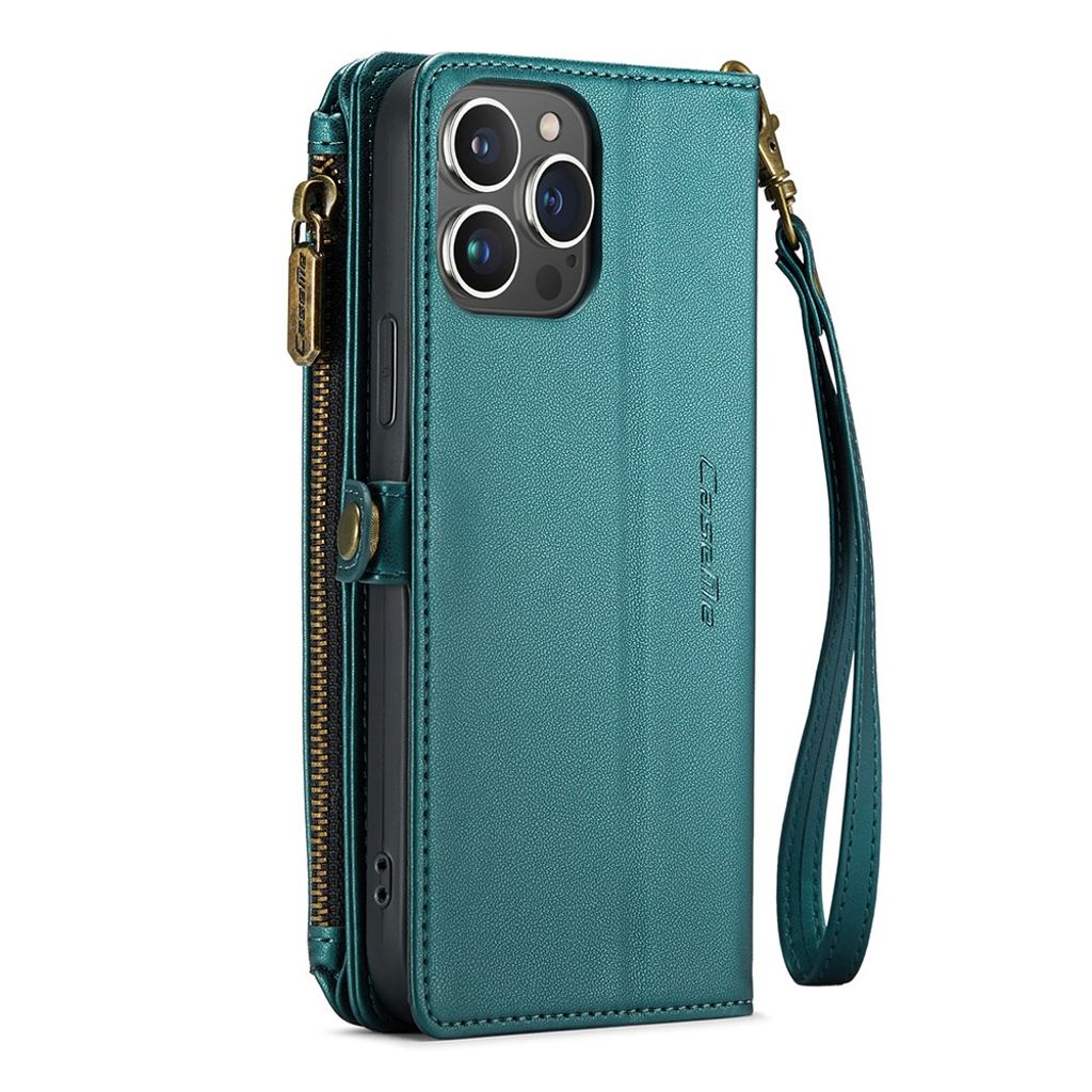 CASEME iPhone 14 Pro Max Pungcover Kortholder Stativ – Grøn