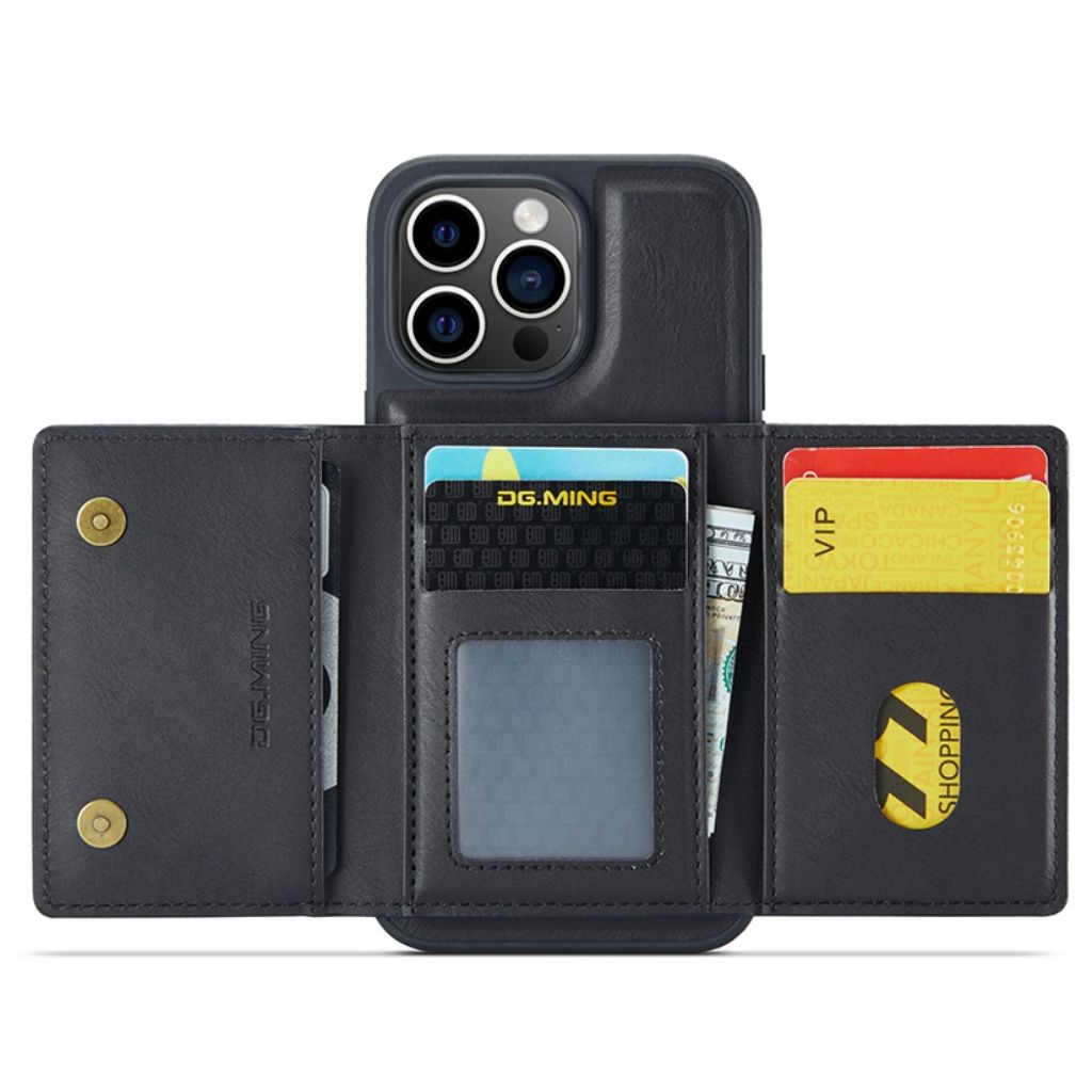 DG.MING iPhone 13 Pro Max M5 Series Lompakkokuori – Musta