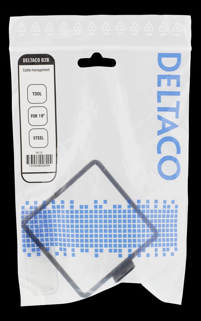 Deltaco kabelkrok for vertikal 19″ montering – svart