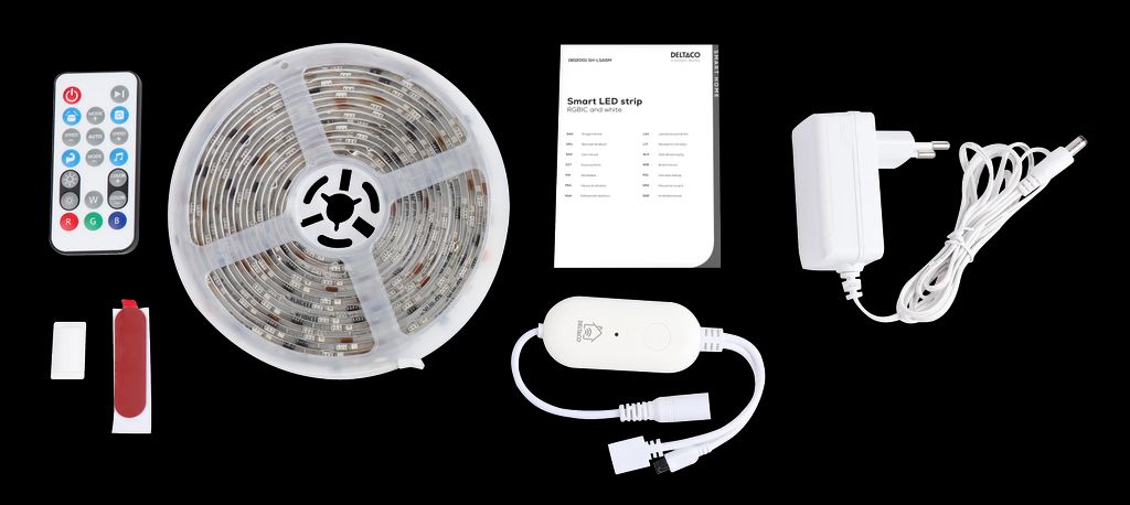Deltaco SMART HOME RGBIC LED-strip 5 meter – App og fjernbetjening, musiksynkronisering