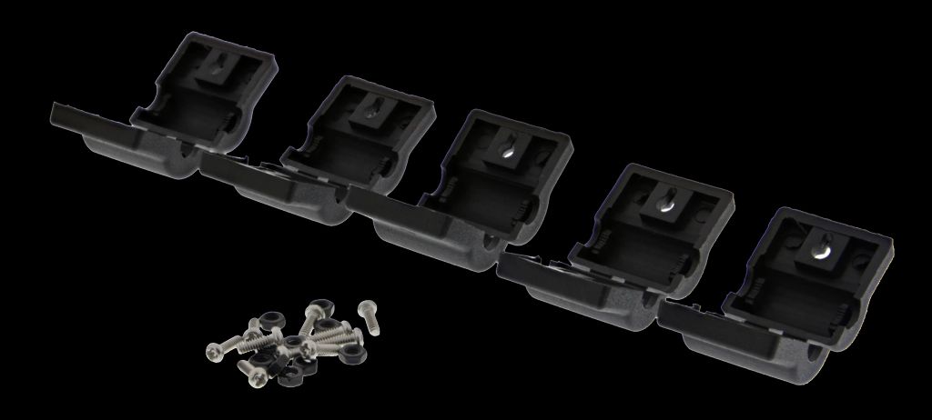 Deltaco monteringsclips til modulære adapterringe 5-pak - sort