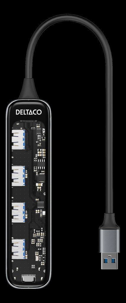 USB-A Hub, 5 Gbit/s, 4x USB-A - Transparent