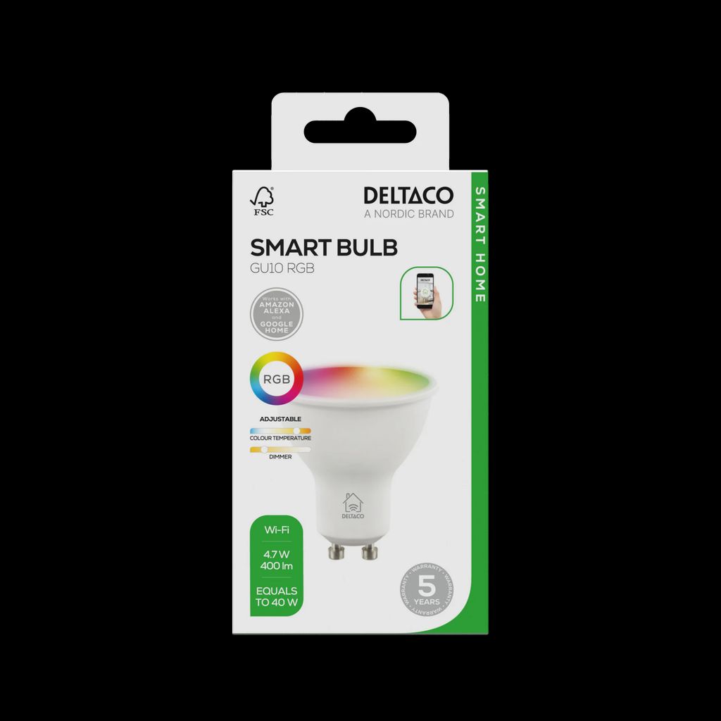 Deltaco Älykäs LED-lamppu GU10 RGB WiFi 4,7 W