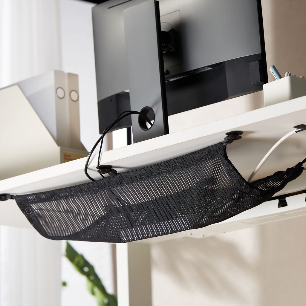 Deltaco OFFICE kabelhanterare under bord – svart 34x69 cm