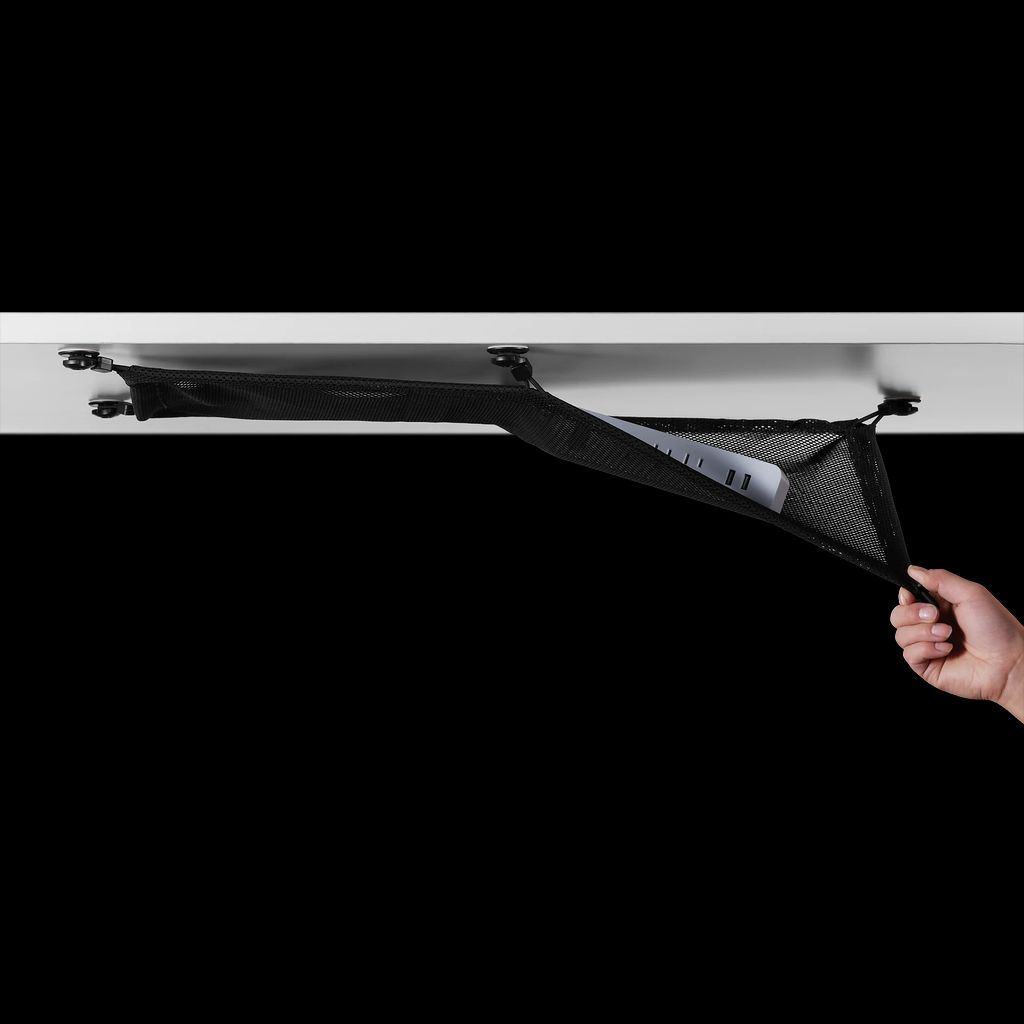 Deltaco OFFICE kabelhanterare under bord – svart 34x69 cm