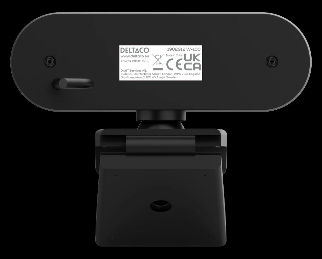 Deltaco Full HD-webcam med 360° rotation – sort