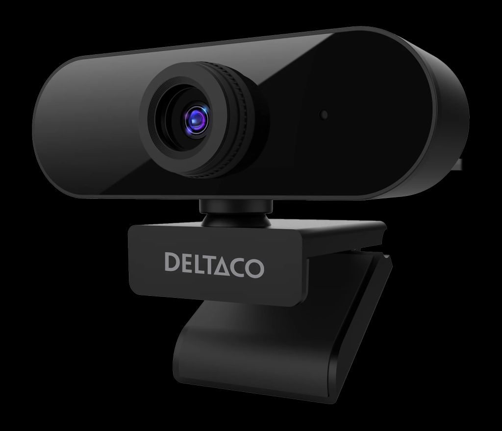 Deltaco Full HD-webcam med 360° rotation – sort