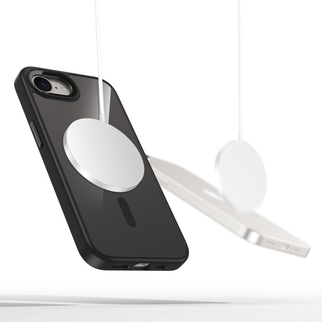 Tech-Protect MagMat MagSafe Deksel til iPhone 16e - Svart/Gjennomsiktig