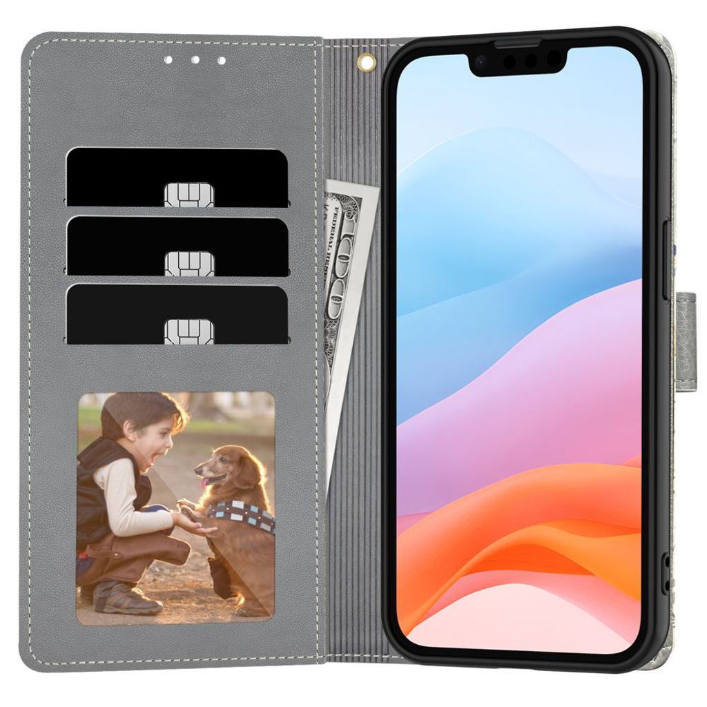 Tech-Protect Wallet Kotelo iPhone 16e - Päivänkakkarat lehtineen
