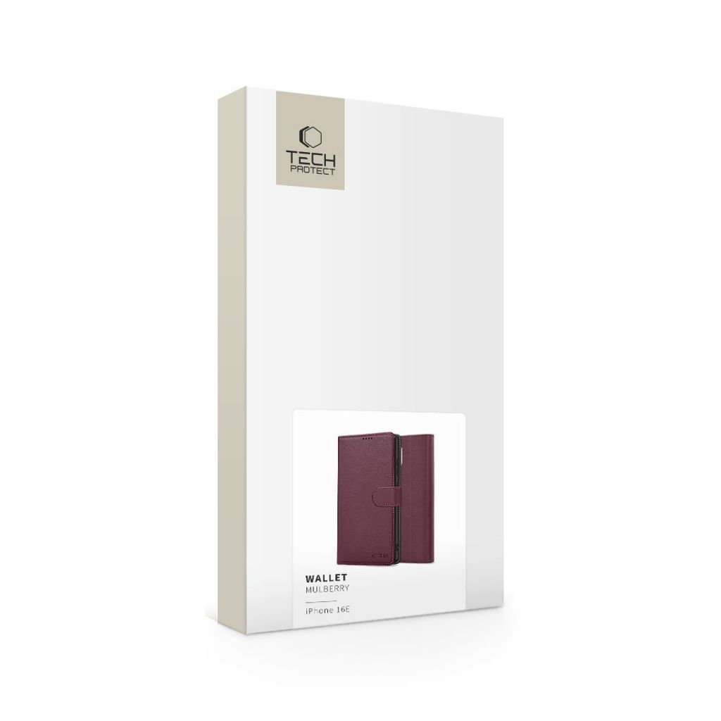 Tech-Protect Wallet Etui til iPhone 16e - Burgundy