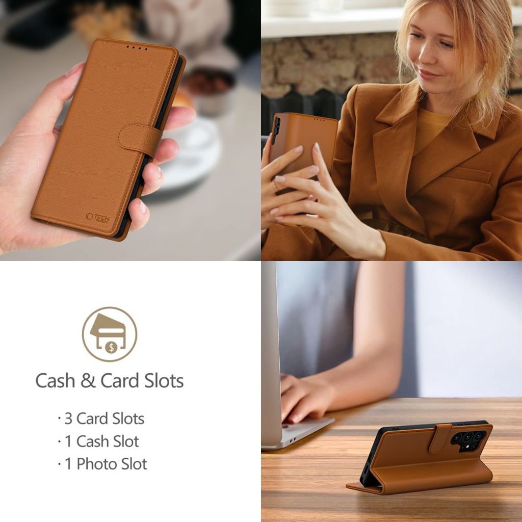 Tech-Protect Wallet Etui til iPhone 16e - Brun