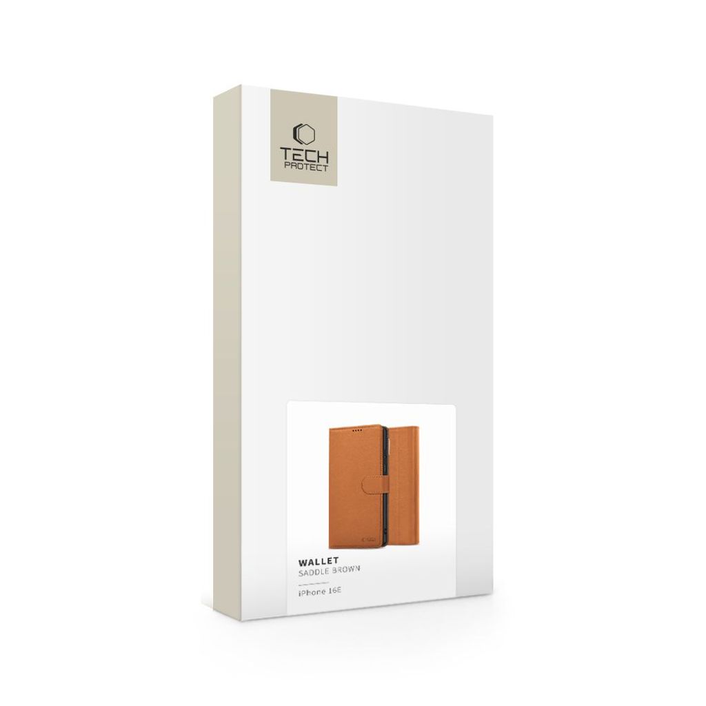 Tech-Protect Wallet Etui til iPhone 16e - Brun