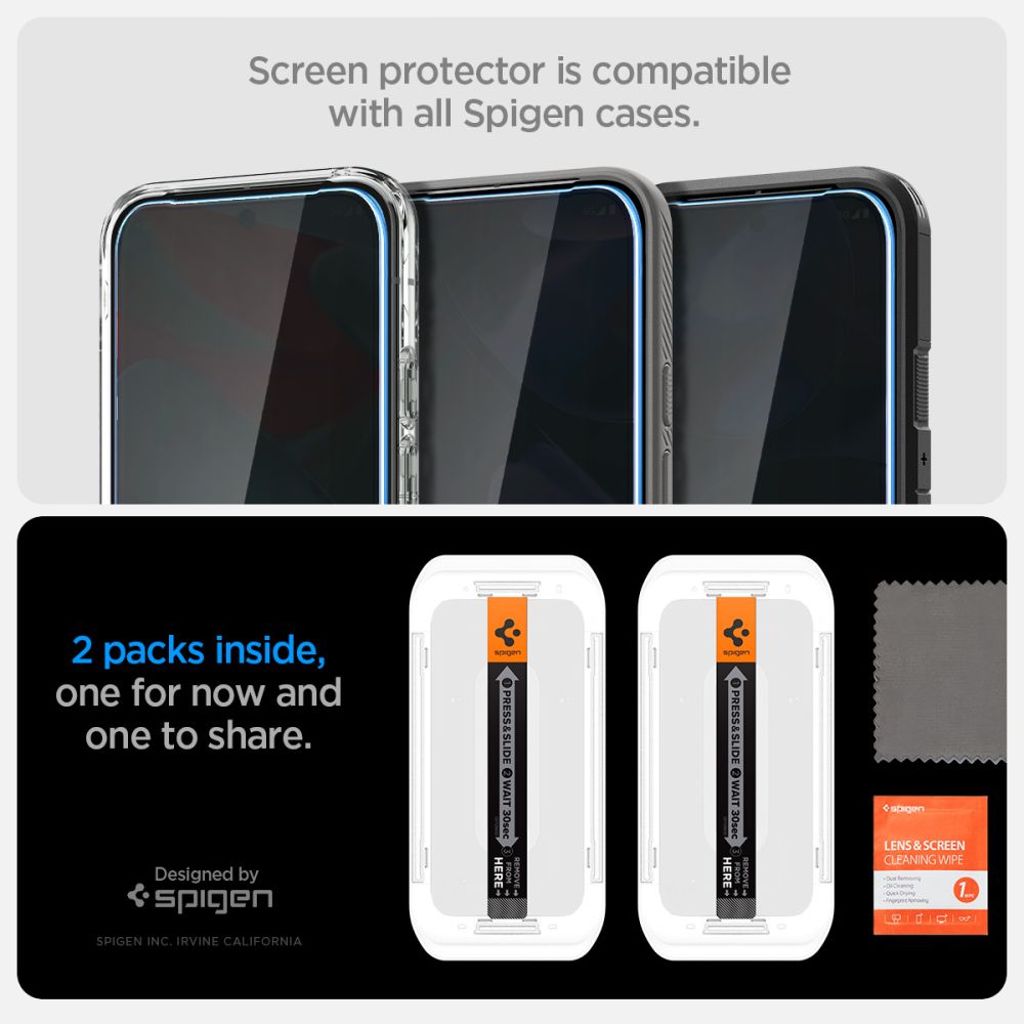 Spigen Glas.TR Ez Fit Privacy HD, 2-pack Näytönsuoja Google Pixel 9 / 9 Pro