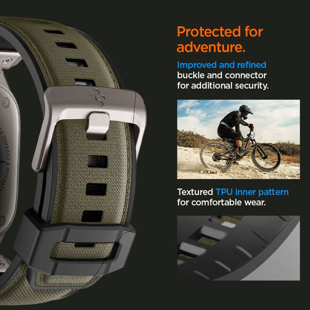 Spigen DuraPro Armor Kellonranneke Apple Watch 44/45/46/49mm - Vihreä