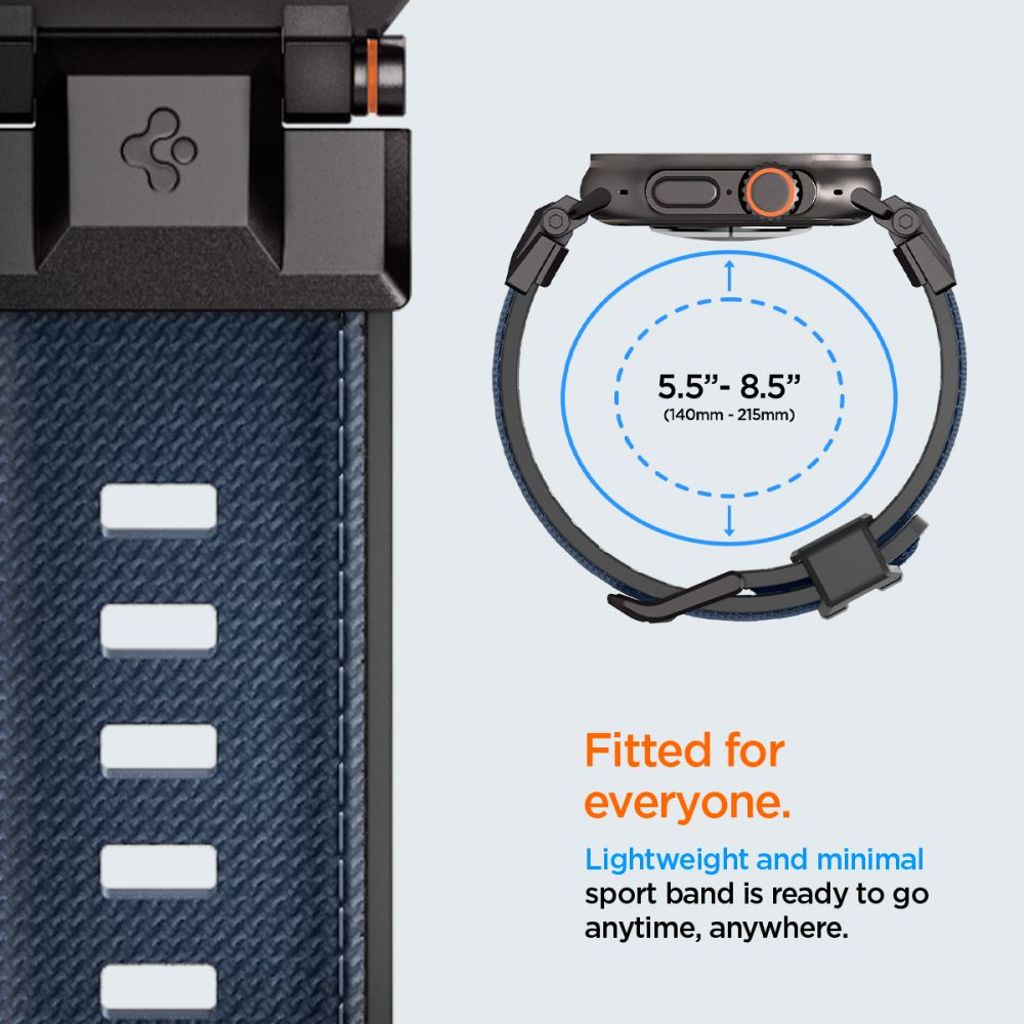 Spigen DuraPro Armor Kellonranneke Apple Watch 44/45/46/49mm - Tummansininen