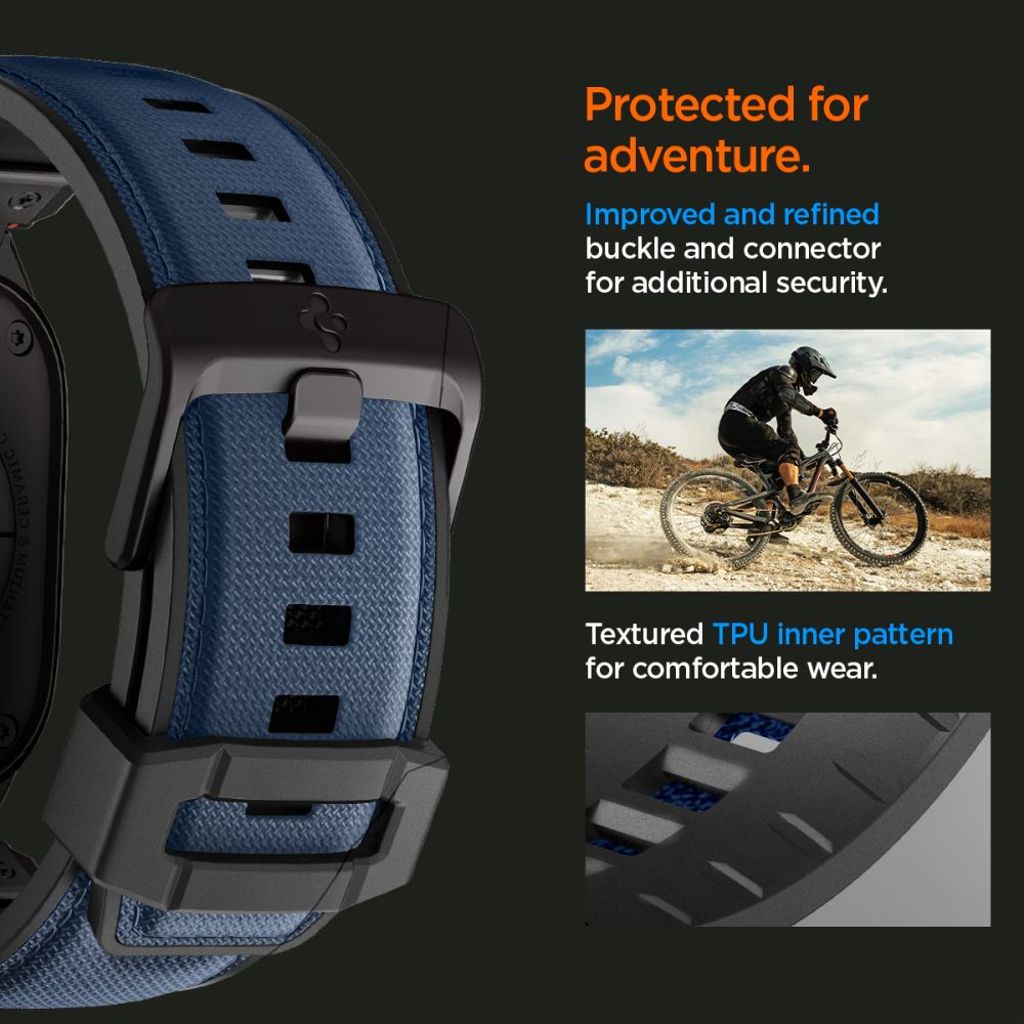 Spigen DuraPro Armor Kellonranneke Apple Watch 44/45/46/49mm - Tummansininen