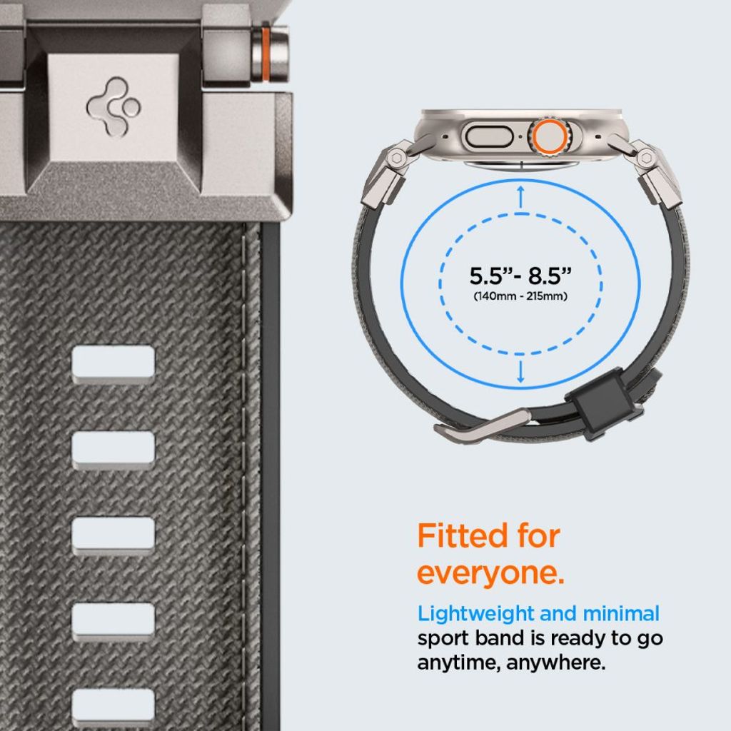 Spigen DuraPro Armor Kellonranneke Apple Watch 44/45/46/49mm - Harmaa