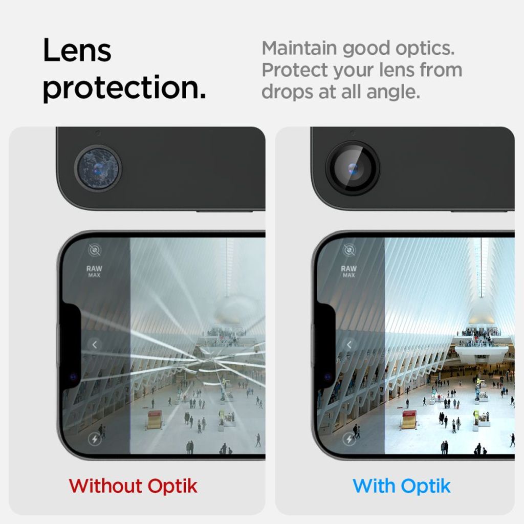 Spigen Optik Pro GLAS.TR "Ez Fit" 2-pack Linsebeskytter til iPhone 16e