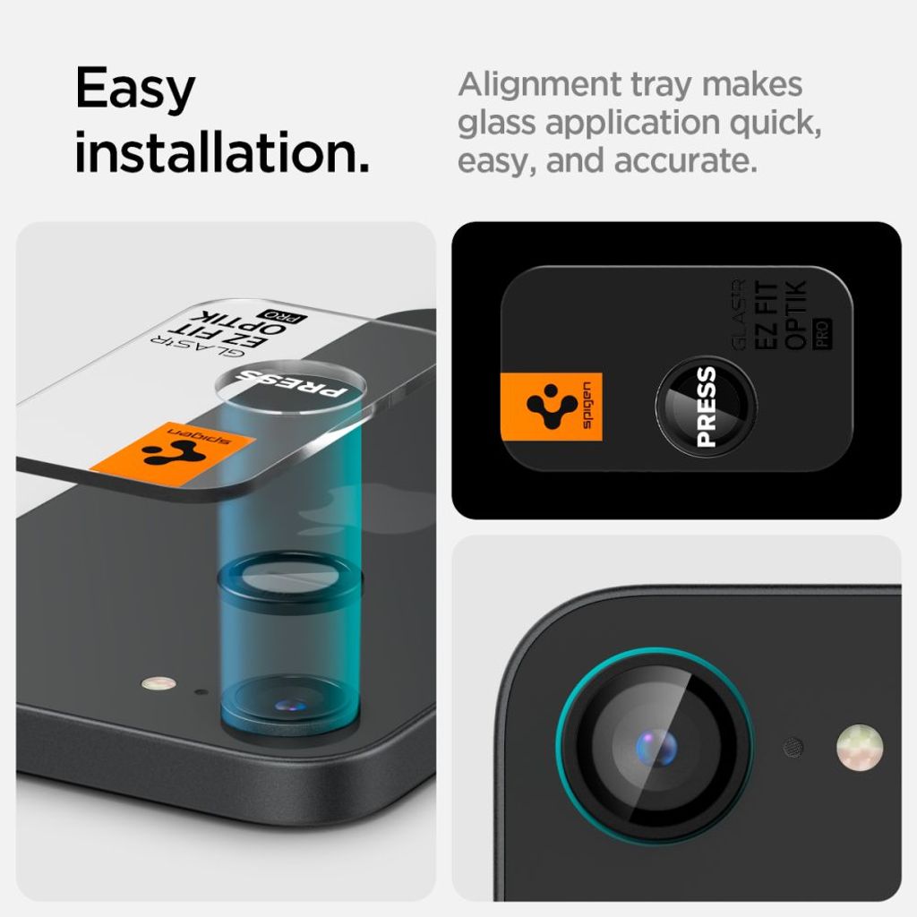 Spigen Optik Pro GLAS.TR "Ez Fit" 2-pack Linsebeskytter til iPhone 16e