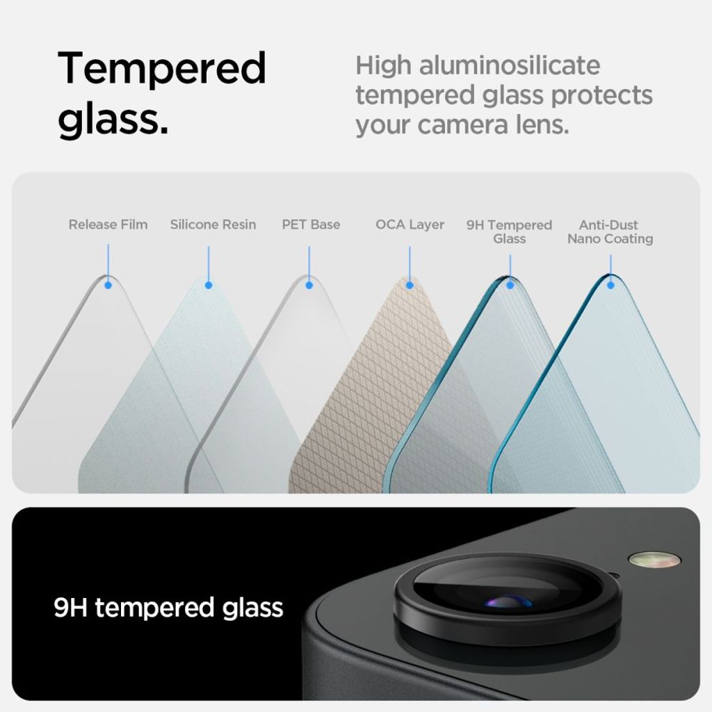 Spigen Optik Pro GLAS.TR "Ez Fit" 2-pack Linsebeskytter til iPhone 16e