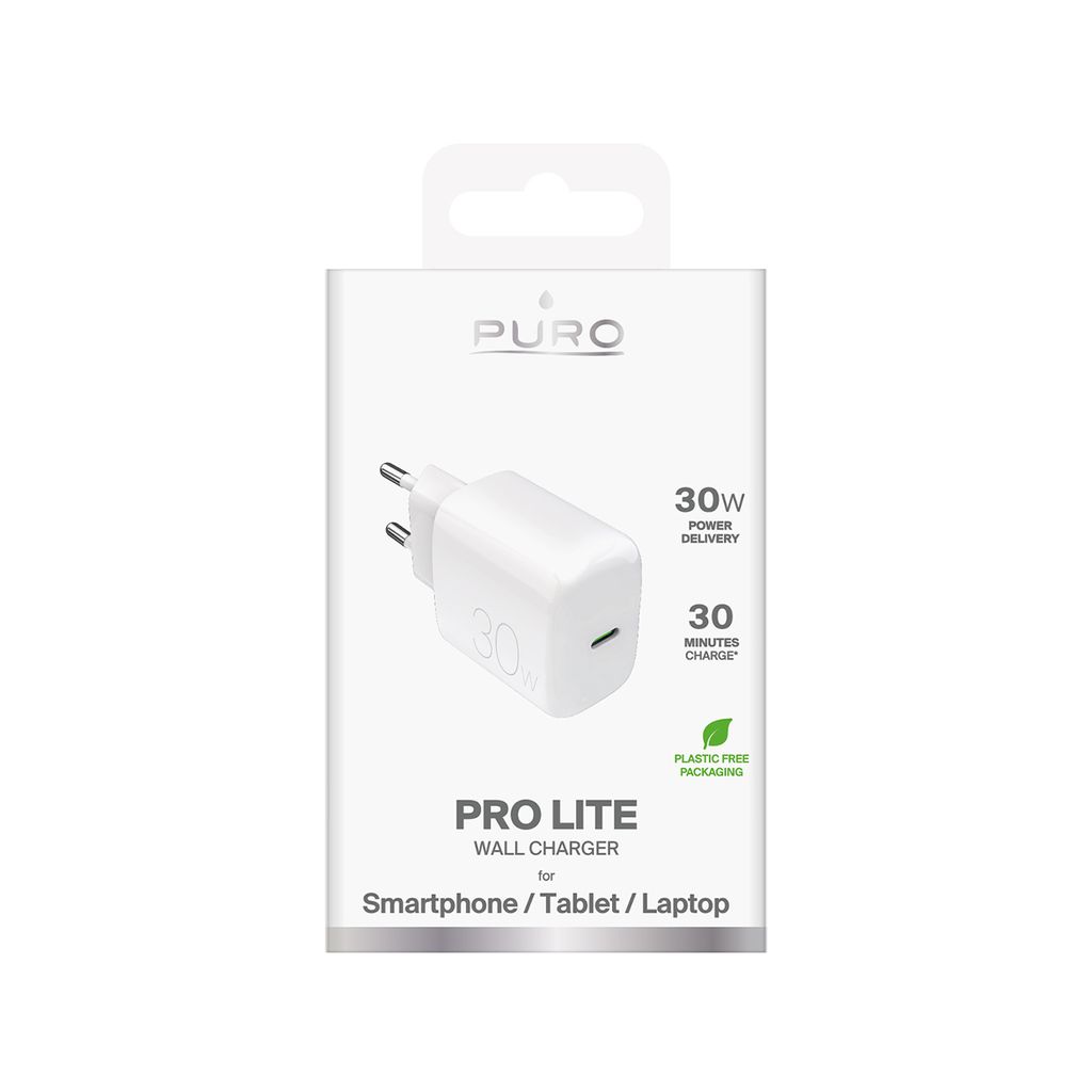 Puro PROLITE 30W USB-C Wall Charger - White