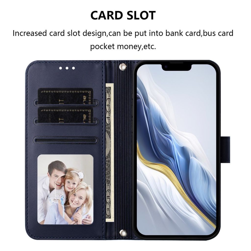 Nothing Phone (3) 5G Wallet Cover Stand Card Holder Strap - Blue
