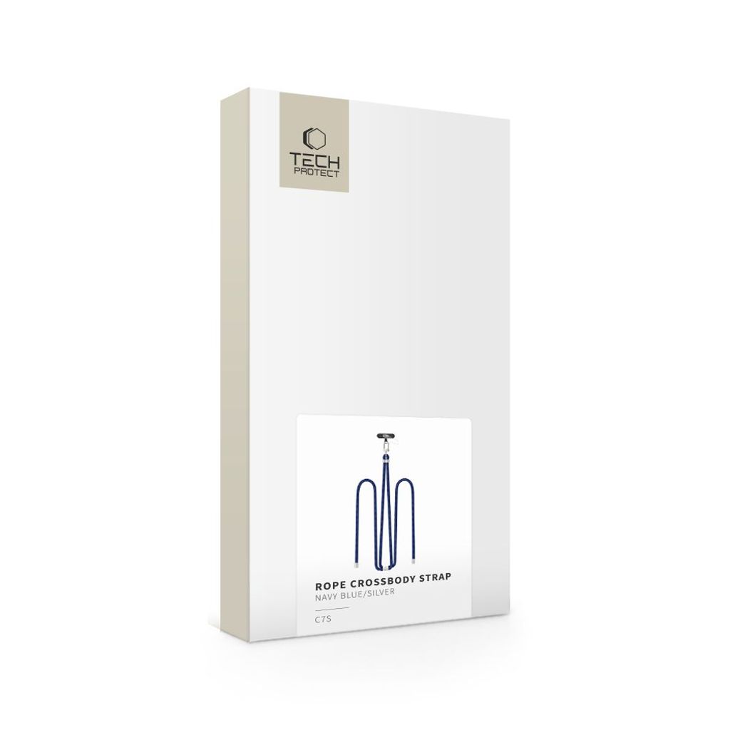Tech-Protect C7S säädettävä puhelinhihna – tummansininen/hopea