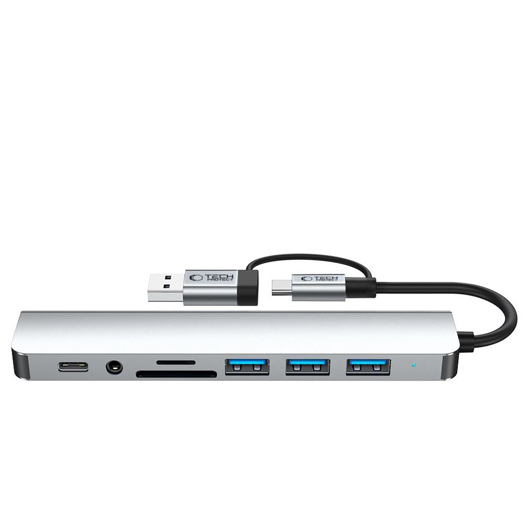 Tech-Protect HB06 HUB Adapter 8in1 TYPE-C - grå