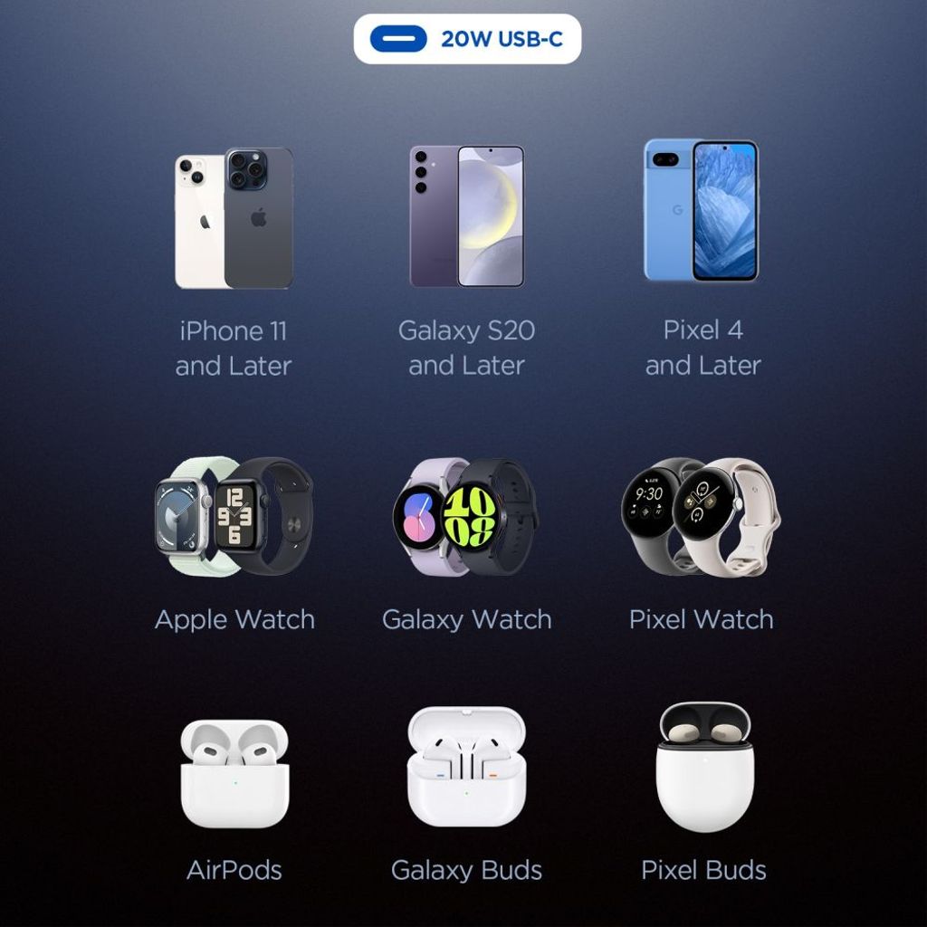 Spigen Essential EE201EU USB-C 20W seinälaturi – Musta