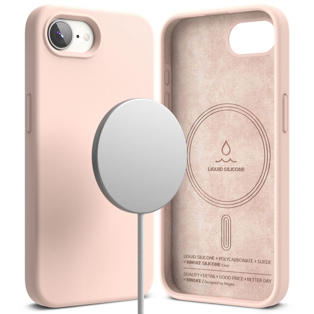 Ringke Silicone Magsafe Deksel til iPhone 16e - Rosa