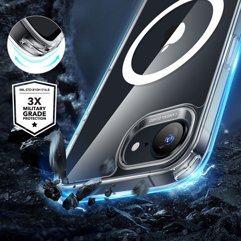 ESR Classic Hybrid Halolock MagSafe Cover til iPhone 16e - Gennemsigtig
