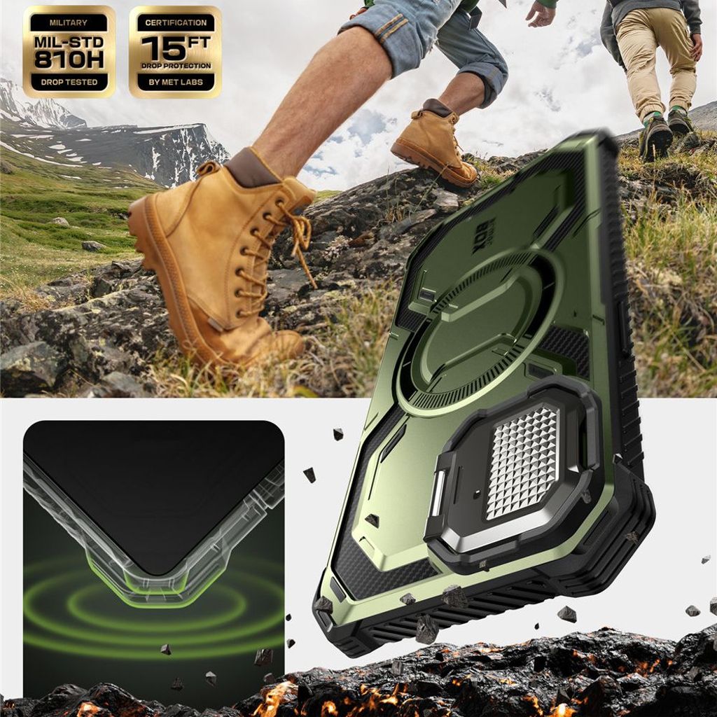 Supcase IBLSN Armorbox MagSafe Cover til iPhone 16e - Olivengrøn