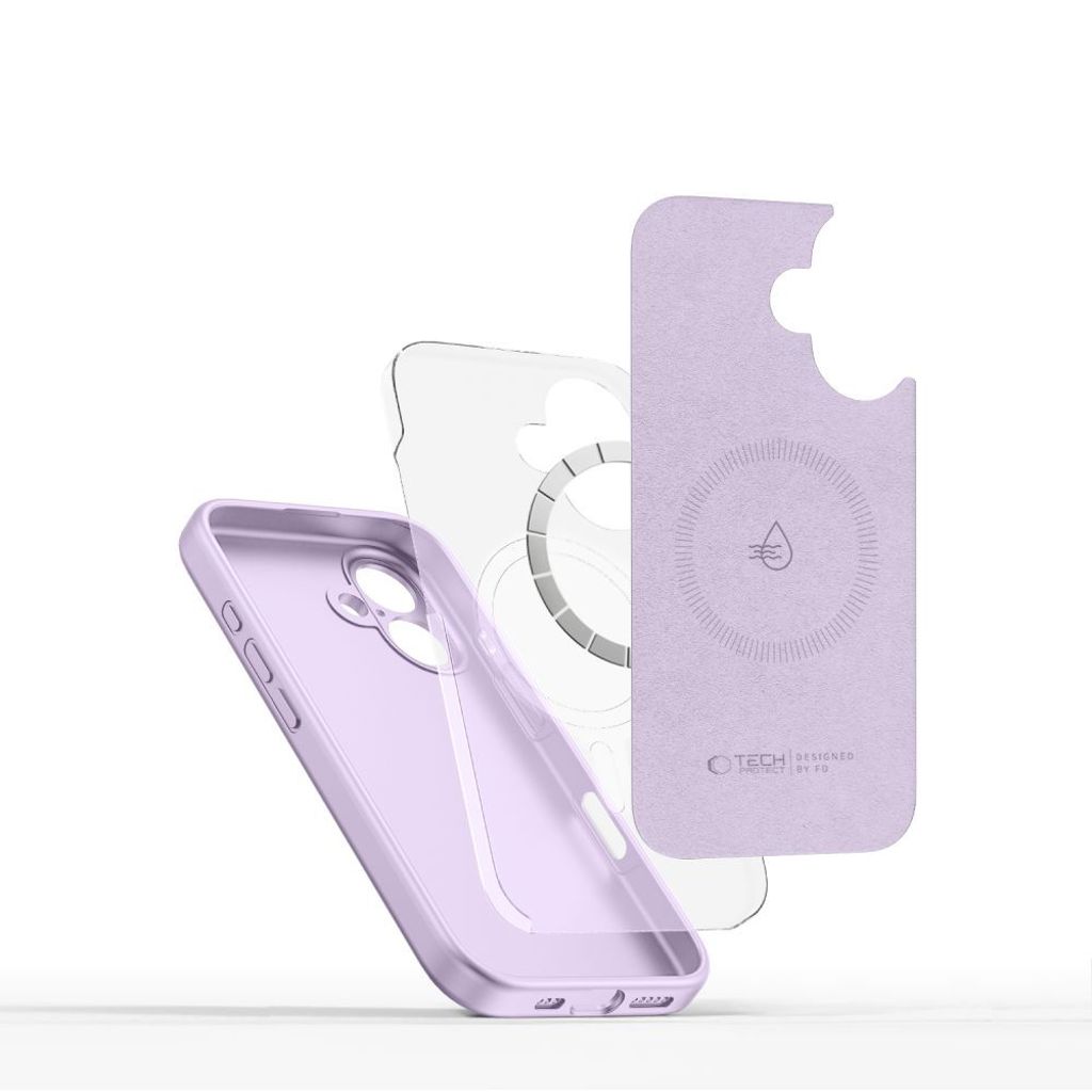 Tech-Protect Liquid Silicone MagSafe Deksel til iPhone 16e - Lilla