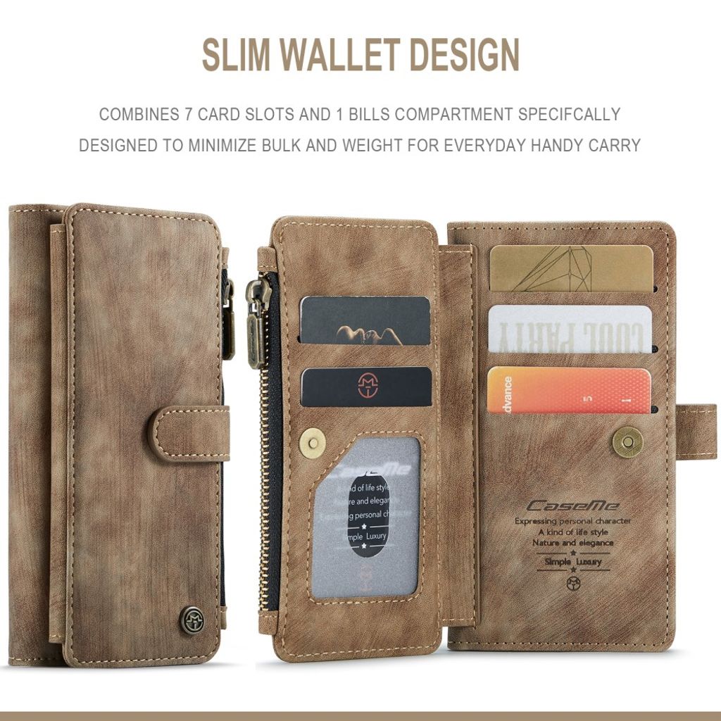 CASEME iPhone 13 Pro Lompakkokotelo Kortin Haltijalla - Ruskea