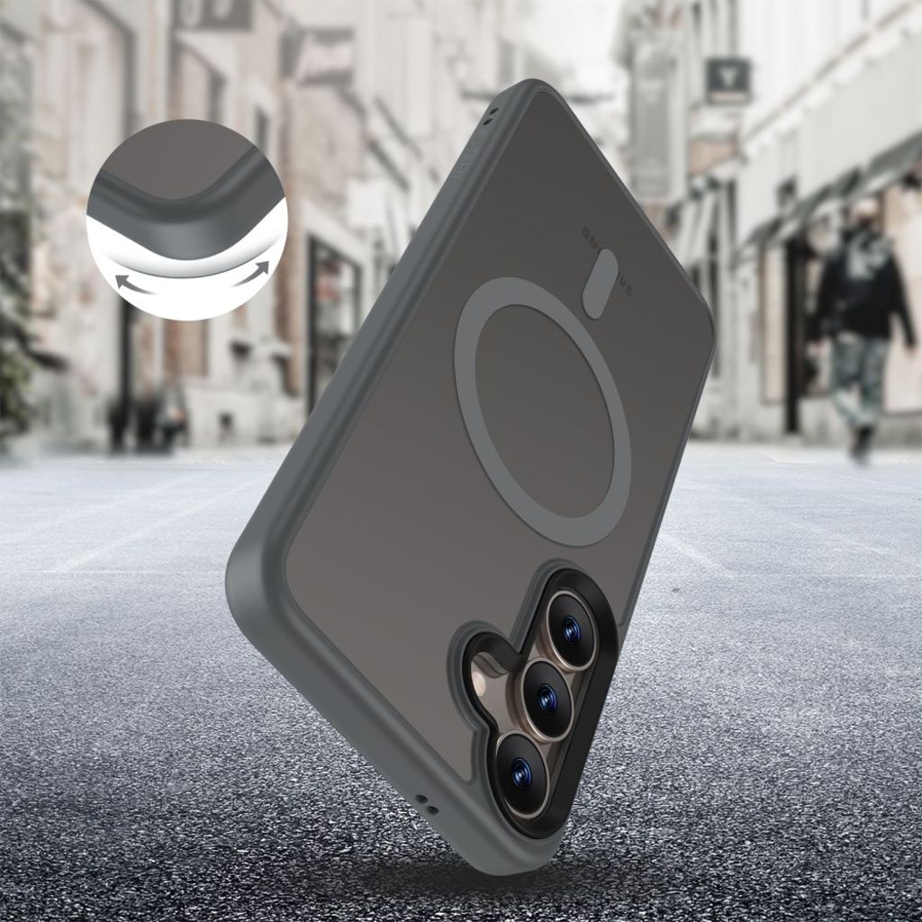 Tech-Protect MagMat MagSafe Skal till Samsung Galaxy S25 - Transparent Grå