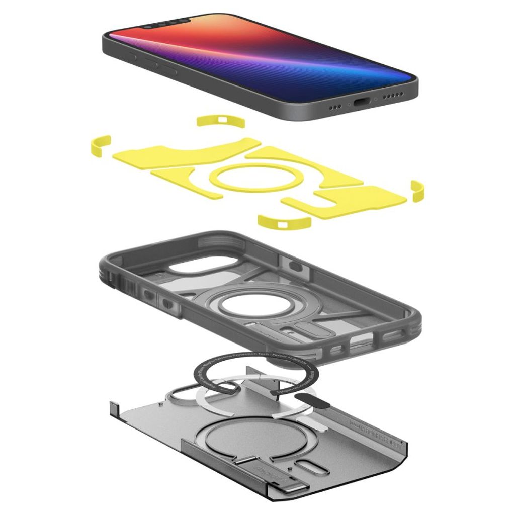 Spigen Tough Armor MagSafe Deksel til iPhone 16e - Gjennomsiktig grå