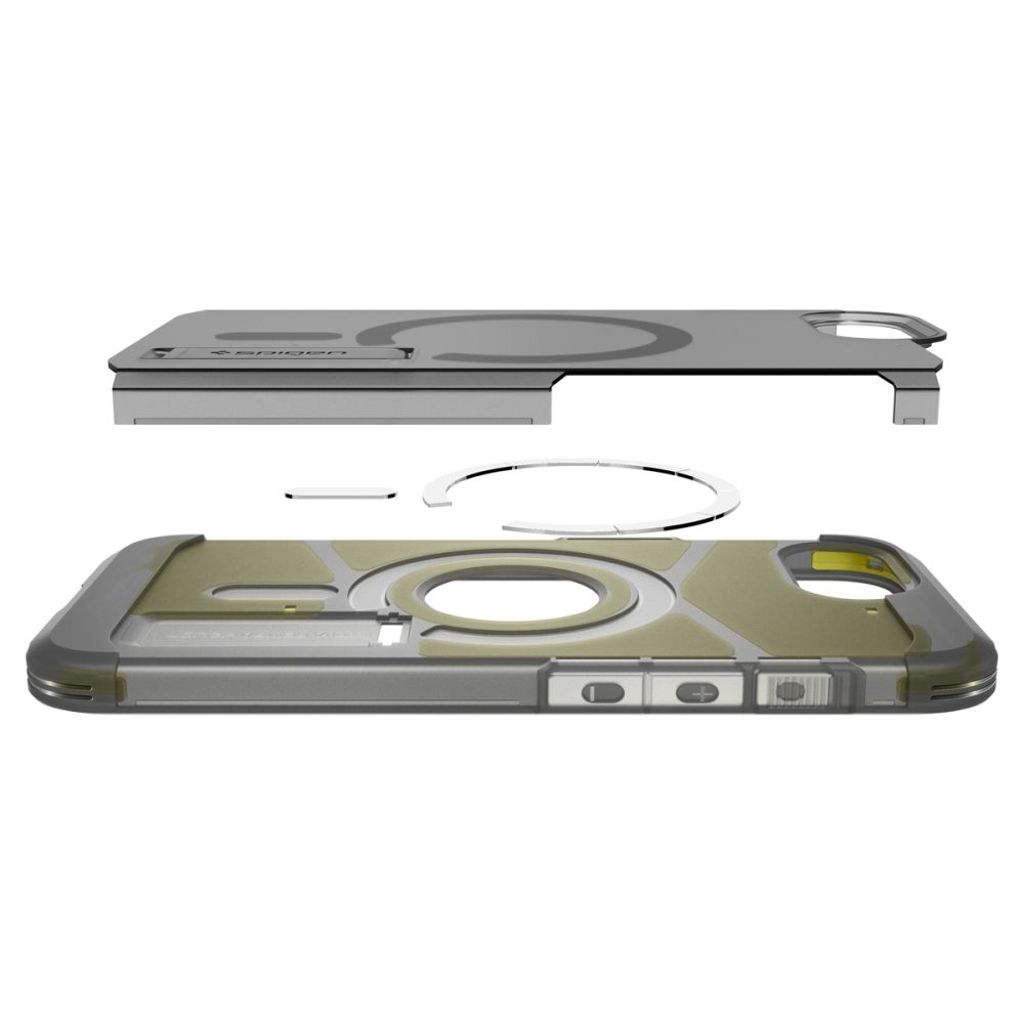 Spigen Tough Armor MagSafe Deksel til iPhone 16e - Gjennomsiktig grå